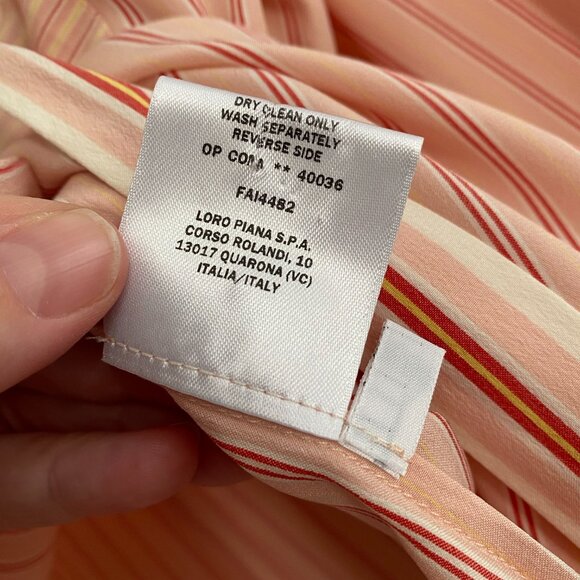 Loro Piana Pink Striped Silk Blouse, size 42. Fits like a size 6/8 - Picture 6 of 7